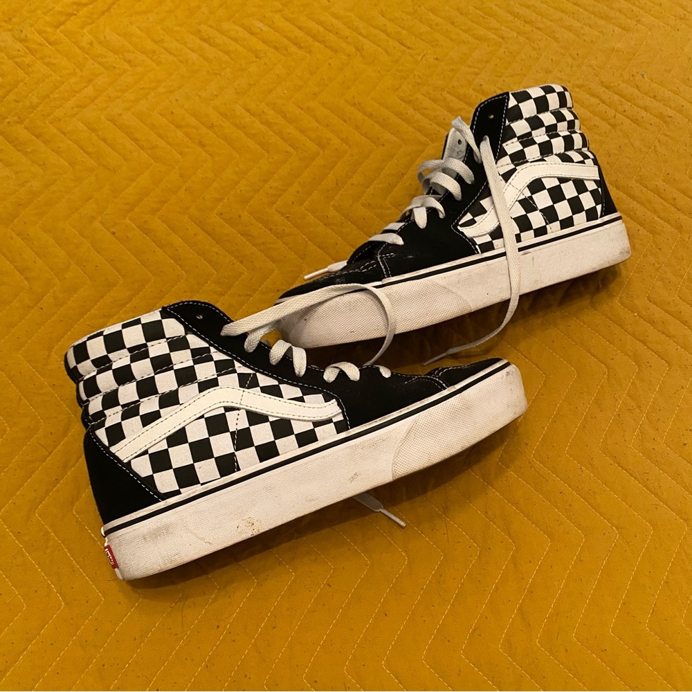 VANS Sk8-Hi High Tops in Checkerboard